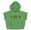 Piupiuchick,sleeveless hooded sweatshirt | green w/ multicolor "camp" print